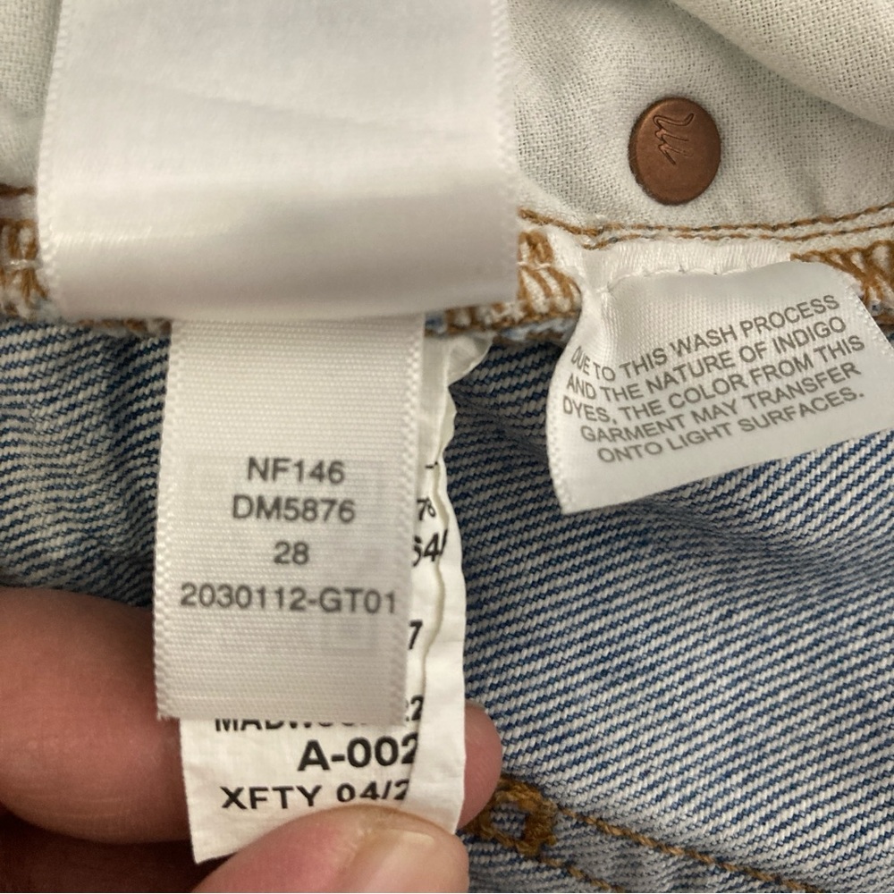Madewell The Dadjean Medium Wash Blue Jeans Size 28 Distressed - Picture 15 of 16